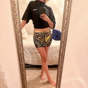 AllSaints vintage sequin and beaded hand embellished mini skirt